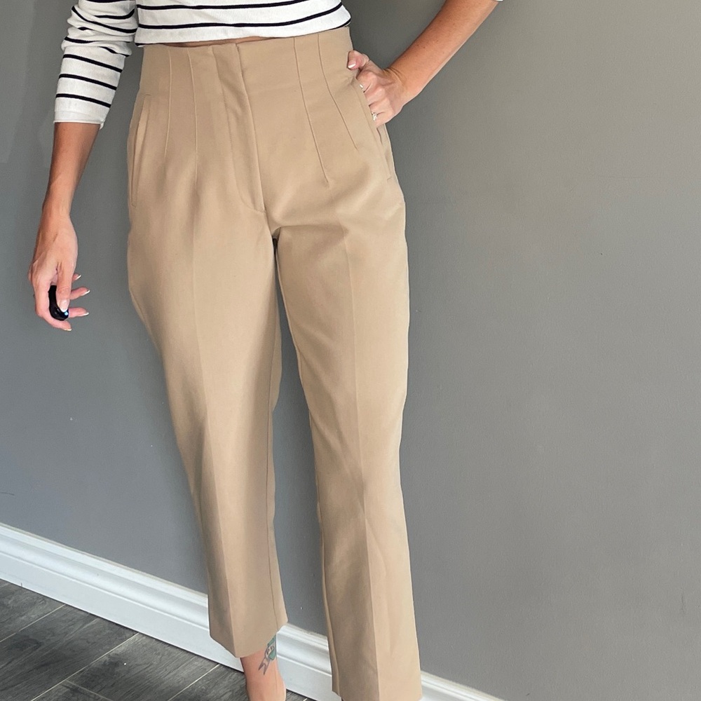 Zara Tan Cropped Women's Pants